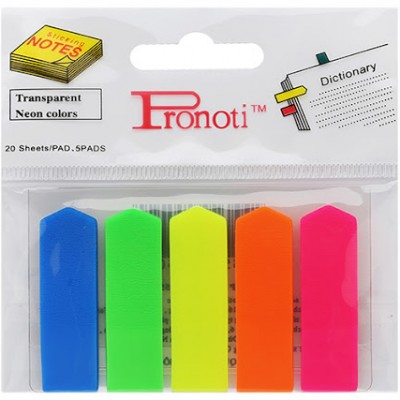 Giấy phân trang mũi tên 5 màu Pronoti (12x43mm)